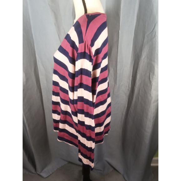 Women's Kim Rogers Striped Long Sleeve Tee 1X - Burgundy, Navy, Pink - Picture 2 of 4